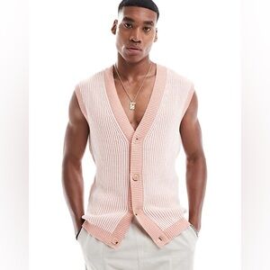 ASOS Designs Knitted Oversized Button Through Sleeveless Cardigan size‎ 2XL